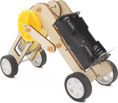De Bouwplaats Robot Bouwpakket - Houten Science Kit met rupsbeweging