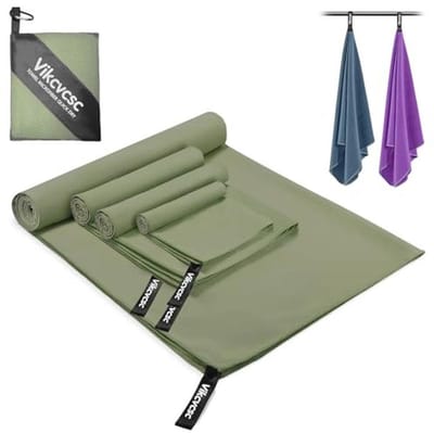 4-delige microvezel sporthanddoeken set - Grote, sneldrogende handdoeken voor fitness, reizen en meer