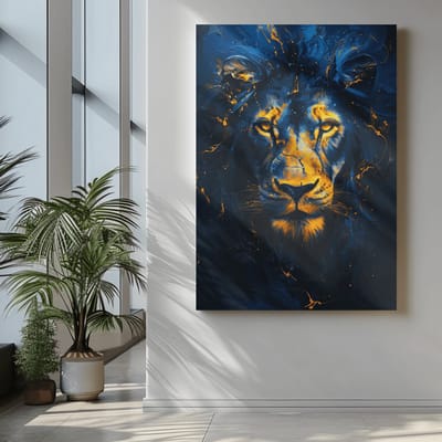 Canvas Schilderij - Leeuw - Wilde Dieren - 60x40x2 cm