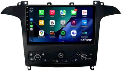 Geschikt voor Ford S-max (2009 t/m 2015) | 4+64GB 8-CORE | 9 inch Android 15.0 CarPlay autoradio | Draadloos CarPlay & Android Auto | Externe microfoon | Bluetooth & WiFi | NAVIBOP NB-4852 | Bouwjaar 2009 t/m 2015