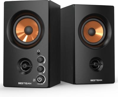 Actieve Boekenplankspeakers met Bluetooth - 50W Hifi Speakers voor Computer, Platenspeler en TV
