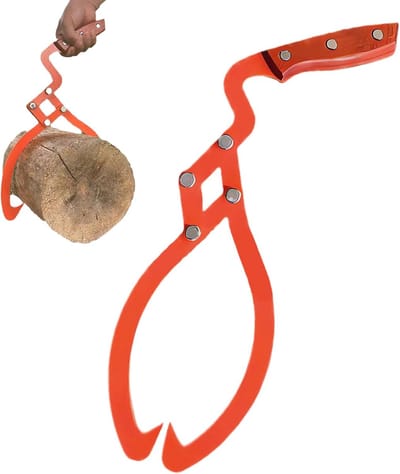 Houten Tang - Hout Grijper - Stammen Verplaatsen - Ergonomisch Antislip - 51 cm Opening - Oranje