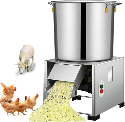 Elektrische Groentehakselaar - Voerprocessor Keukenmachine - Voer Maken - Krachtige 1800W Motor - 120 kg/u - Zilver