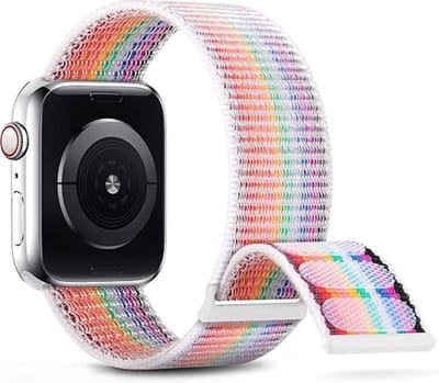 By Qubix - Geschikt voor Apple Watch bandje - Geschikt voor Apple Watch nylon sport loop bandje - Multicolor - Extra sterke klittenbandsluiting - Geschikt voor Apple Watch 38mm / 40mm / 41mm / 42mm - nylon - bandje iWatch