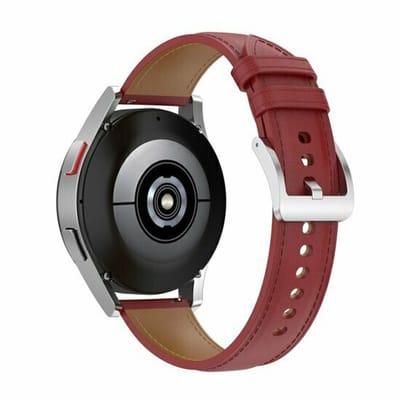 By Qubix - Geschikt voor Garmin bandje - Geschikt voor Garmin Vivoactive 4 / 4L - Luxe leren bandje - Bordeaux - Smartwatch bandje 22mm