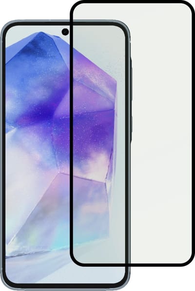 Smartphonica Screenprotector Geschikt voor Samsung Galaxy A55 - Full Cover Tempered Glass with Round Edge - Gehard glas met Afgeronde Hoeken geschikt voor Samsung Galaxy A55