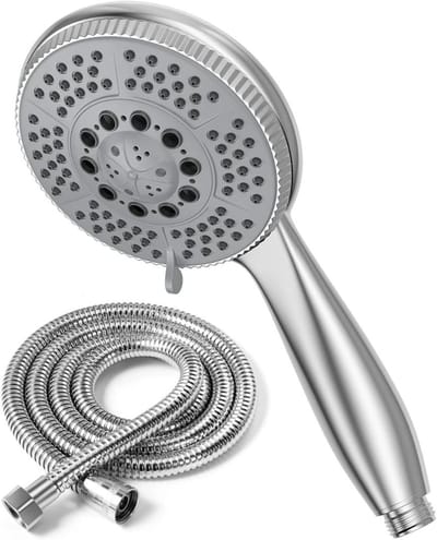 KAD® Douchekop - Luxe Waterbesparende Handdouche - Universele Montage - Zilver - 25cm x 12cm x 6cm