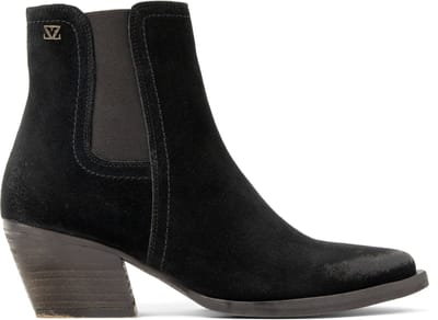 Lazamani - Annie Dames Enkellaarsjes Suede Black - Maat 37