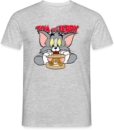 Tom En Jerry Sandwich Muis Broodje T-Shirt Heren