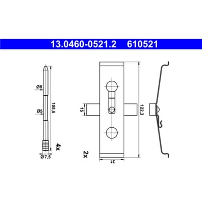 Montageset, remblokset ATE 13.0460-0521.2