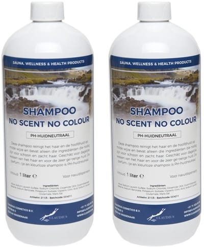Shampoo No Scent No Colour - 1 liter - 2 Stuks - Voordeelverpakking - Haarverzorging