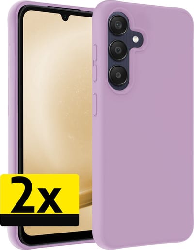 Hoesje - 2 Stuks - Geschikt voor Samsung Galaxy A25 - Sterk & Shockproof - Case Siliconen - Back Cover - Telefoon Hoes - Telefoonhoesjes - Lila