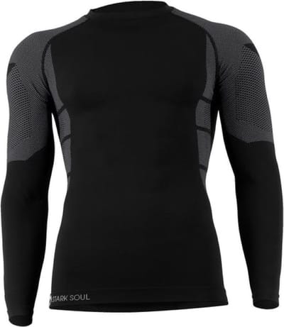Heren thermoshirt met lange mouwen - Grijs/Zwart - Maat S/M