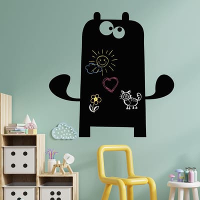 Schoolbordsticker - uitwisbare zelfklevende muurstickers - MONSTER 1 - 65x65cm