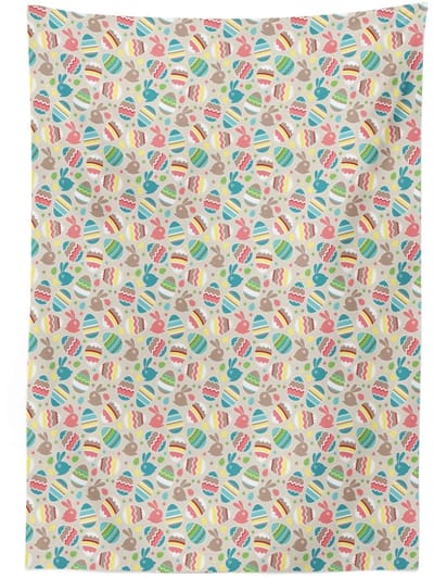 ABAKUHAUS Tafelkleed – Cartoon Konijnenpunten – 140x200 cm – Multi