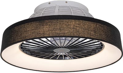 QAZQA emily - LED Plafondventilator met Verlichting | Lamp en Afstandsbediening - 1 lichts - Ø 47 cm - Zwart - Woonkamer | Slaapkamer | Keuken