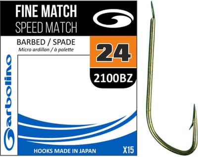 Garbolino Fine Match Speed Match Barbed-Spade 2100BZ (15 pcs) - Maat : 22