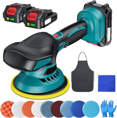 ZRSS® Poliermachine Elektrisch - Polijstmachine Auto - Poetsmachine op Accu - Incl. 2 Accu's - 21V