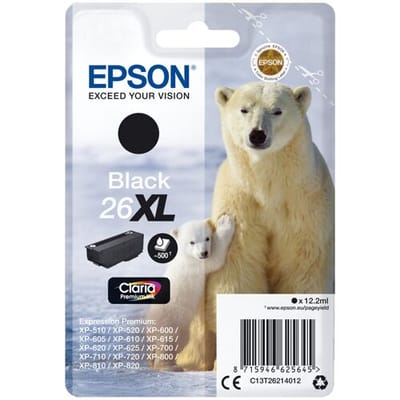 Epson 26XL Claria Premium inkt, zwart enkelverpakking