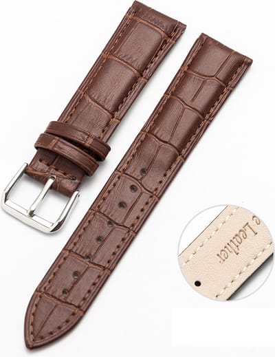 By Qubix - Geschikt voor Garmin Lily 2 - Crocodile leren bandje - Bruin