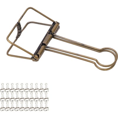 30 Stuks Draadbinderklemmen 2 Inch Hol Uit Sterke Klemming Multifunctionele Kleine Binderklemmen voor Notities Kaartjes Papieren brons