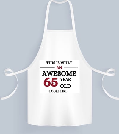 Akyol - an awesome 65 year Keukenschort - Hoera 65 jaar - 65 geworden - verjaardagscadeau - cadeau voor opa - 82 bij 71 cm