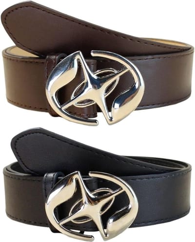 2 stuks riem van PU leder, eenvoudig en modieus, punkstijl accessoire voor kleding, retro design, zwart, maat M.