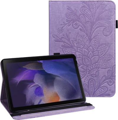 Coverup Tablethoes geschikt voor Samsung Galaxy Tab A8 10.5 (2021) Hoesje - Bloemen Book Case - Paars