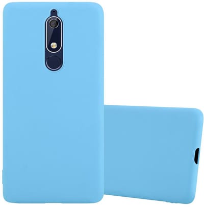 Cadorabo Hoesje geschikt voor Nokia 5.1 in CANDY BLAUW - Beschermhoes gemaakt van flexibel TPU silicone Case Cover