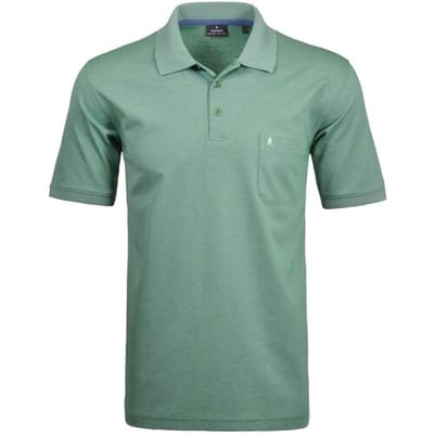 Ragman Softknit Poloshirt Breast Pocket Pima Cotton Mix Mint / male