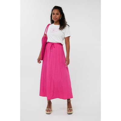 EsQualo Skirt Maxi Wide Pink Maat: 34 | Maxi Rokken Outlet | Dames | Roze
