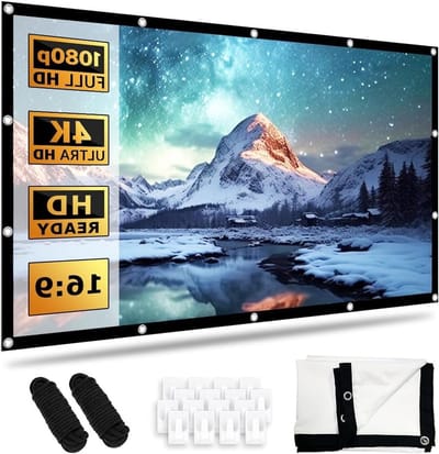 Grote 100 Inch Projectiescherm, 16:9 HD Vouwbaar Scherm, Dubbelzijdig en Antikreuk, Ideaal voor Thuis, School en Vergaderingen