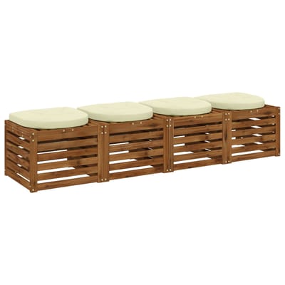 vidaXL - 4-Piece - Zitkussens - 4 - st - 100% - Polyester - Crèmekleurig