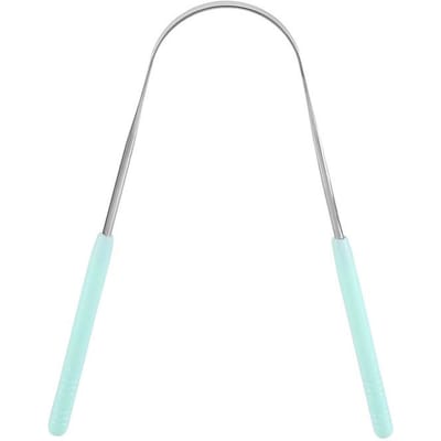 1 pièce Grattoir à langue en cuivre Nettoyeur pour une haleine fraîche Nettoyage dentaire Soins bucco-dentaires Hygiène Outil de santé white