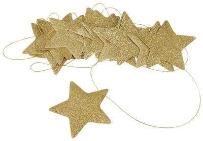 Dailygoods- Sterren Slinger 2,5 Meter - 15 Sterren - Kunstleer - Decoratie - Kerst/Verjaardag - Geschikt voor Kinderkamer - Decoratieslinger