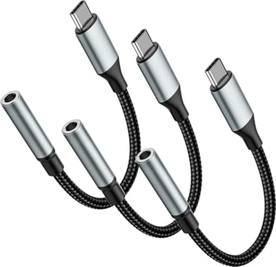 Phreeze Jack naar USB C kabel - Jack Verloopstukje - Type C naar Audio Jack 3.5mm - 3 Stuks - Nylon Gevlochten - Duurzaam - Voordeelverpakking