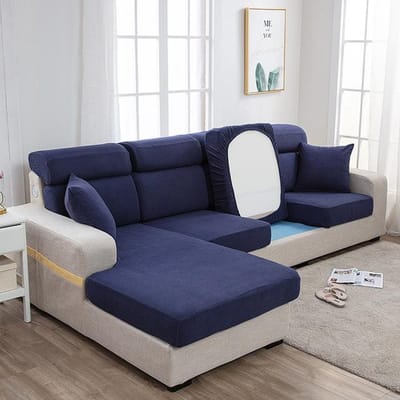 Effen kleur bankhoes rugleuning kussenhoes polar fleece hoekbank hoes chaise longue beschermer size-1