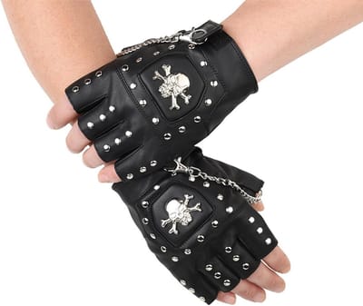 Vingerloze punkhandschoenen van PU-leer met studs, ideaal voor Halloween, carnaval, cosplay en feestjes