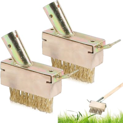 Set van 2 Stalen Harken voor Onkruidverwijdering, Grashark en Voegenborstel, Ideaal voor Tuinonderhoud