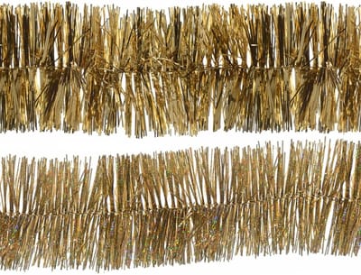 Decoris folie kerstslingers 2x stuks - goud - kunststof - 270 cm