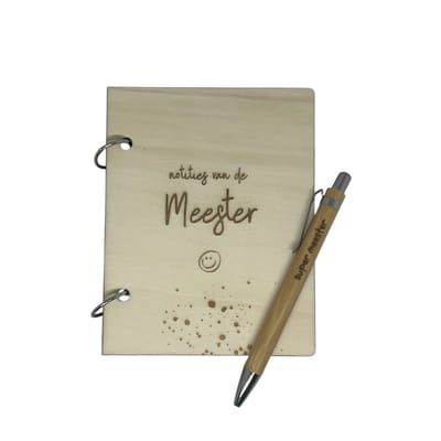 Notitieboekje en pen MEESTER | smiley| cadeaudoosje | jij bent de liefste | liefste juf | topjuf | einde schooljaar | juffen | meester | cadeau