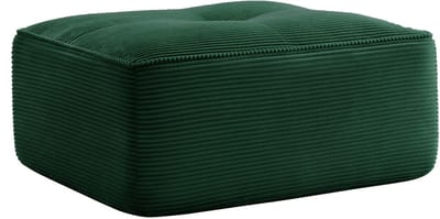 Cordelia Hocker Groen - Groene Ribstof Hocker Voor Modulaire Bank - Zachte Corduroy Voetenbank - Lage Lounge Poef - 92x73x40cm - Antislip - Woonkamer Groen
