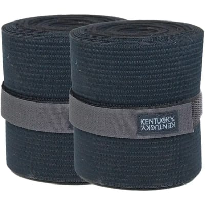Kentucky Horsewear - Polar Fleecedeken & elastriek bandages - Zwart - Maat 2p