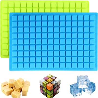 Dailygoods - YXHZVON Vierkante siliconen vorm, 2 stuks vierkante chocoladevormen, 126 cavity, mini-ijsblokjesvorm, gummibeertjesvorm voor chocolade, snoep, ijsblokjes, karamel