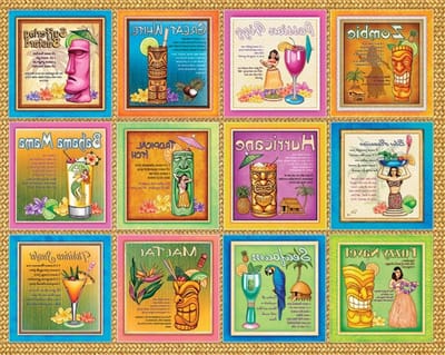 Cocktail Party Puzzel - Legpuzzel Drankjes - Ontspanning Thuis - 100% Unieke Stukjes - 76 cm x 61 cm - Multicolor