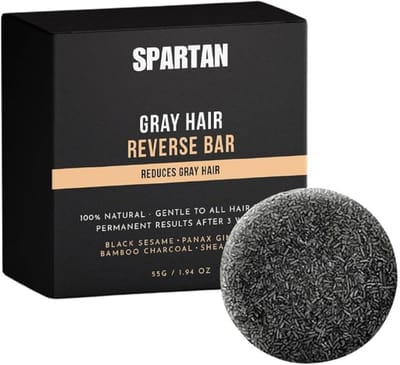 Spartan Gray Hair Reverse Soap Shampoo Bar - Anti Grijs Haar Shampoo - Natuurlijk & Verzorgend - 55 g
