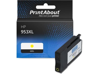 PrintAbout huismerk Inktcartridge 953XL (F6U18AE) Geel Hoge capaciteit Geschikt voor HP