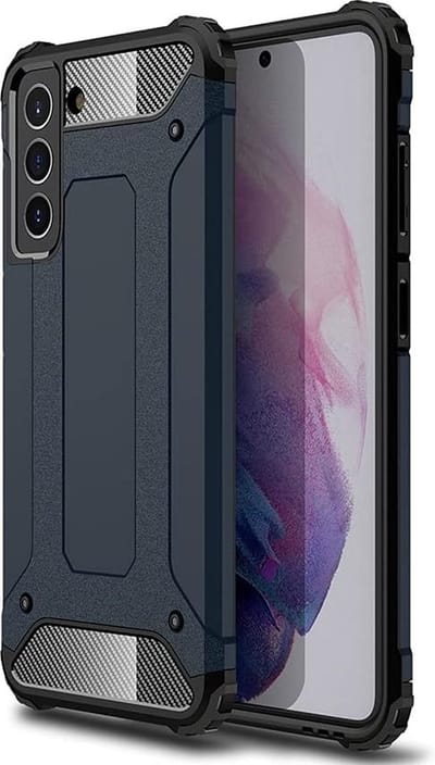 Schokbestendig Heavy Duty Hoesje Geschikt voor: Samsung Galaxy S22 Shock Proof Hybride - Back Cover - Dual Layer Armor Case - Extra Stevig - Blauw
