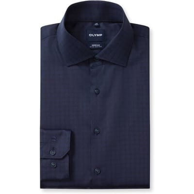 OLYMP No. Six Overhemd, Super Slim, Royal Kent, Marineblauw