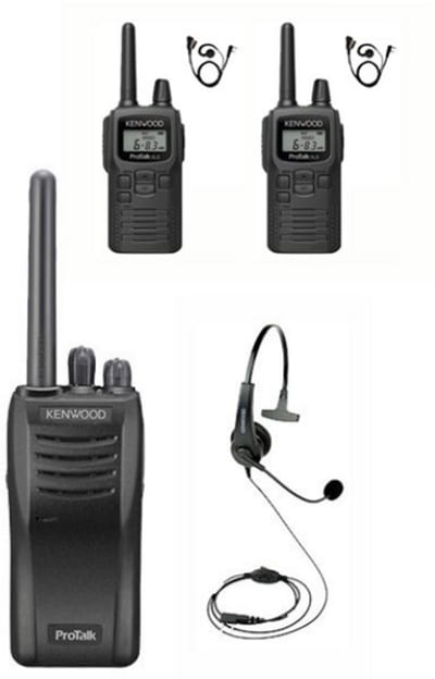 Rijschool Portofoonset 2x Kenwood PKT-300 en 1x Kenwood TK-3501 VOX geactiveerd